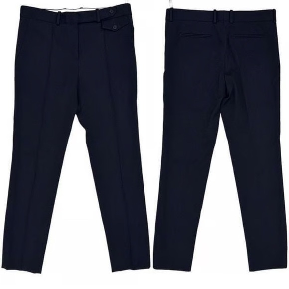Celine Navy Straight Leg Wool Pants - Picture 1 of 5